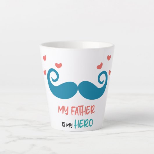 Mein Vater ist mein Held Latte Tasse (Vorderseite)