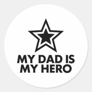 Mein Vater ist mein Held Runder Aufkleber