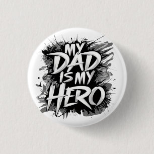 Mein Vater ist mein Held T-Shirt Button
