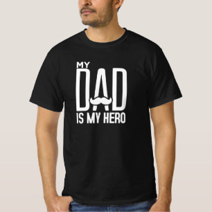 Mein Vater ist mein Held - Vatertag Typografie Art T-Shirt