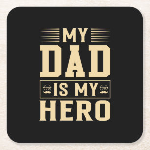 Mein Vater ist mein Held zum Vater Rechteckiger Pappuntersetzer