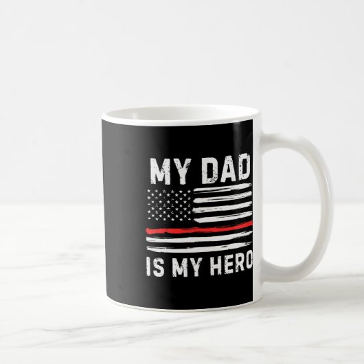 Mein Vater ist mein Helden-Feuerwehrmann der Red L Kaffeetasse (Rechts)