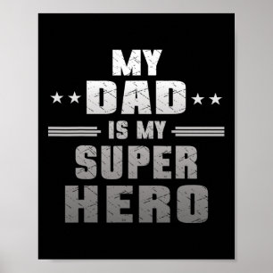 Mein Vater ist mein Super Held Daddy Pa Vatertag Poster