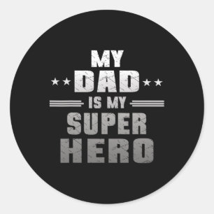 Mein Vater ist mein Super Held Daddy Pa Vatertag Runder Aufkleber