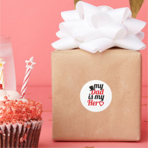 Mein Vater ist meine Held (Vater-Tag) Grußkarte Runder Aufkleber