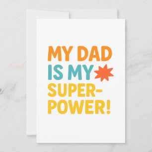 Mein Vater ist meine Supermacht - kühne Neon Typog Feiertagskarte