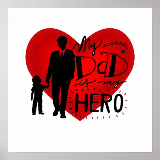 Mein Vater ist My Held: Heartfelt Tribute Silhouet Poster (Vorne)