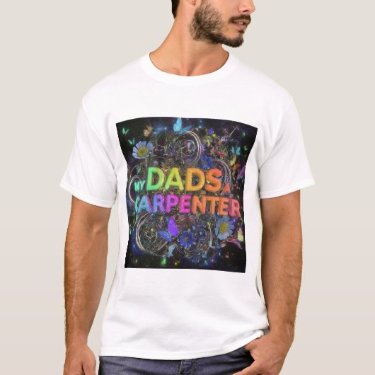 "Mein Vater ist Zimmermann: Proud and Hands On Des T-Shirt (Vorderseite)