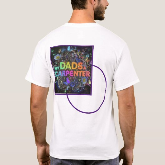 "Mein Vater ist Zimmermann: Proud and Hands On Des T-Shirt (Rückseite)