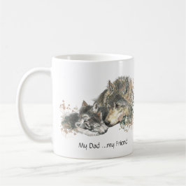 Mein Vater ...mein Freund Watercolor Wolf Art Tasse