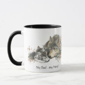 Mein Vater... mein FreundWatercolor Wolf Art Tasse (Links)