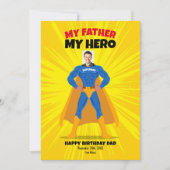 Mein Vater Mein Held leuchtendes gelbes Comic Spla Karte (Vorderseite)