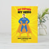 Mein Vater Mein Held leuchtendes gelbes Comic Spla Karte (Stehend Vorderseite)