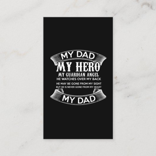 Mein Vater, mein Held, mein Schutzengel, sieht er  Visitenkarte (Vorderseite)