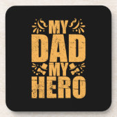 Mein Vater mein Held zum Vater Getränkeuntersetzer (Vorderseite)