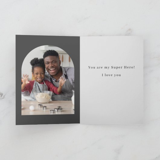 Mein Vater, mein Super Helden Vatertag Dankeskarte (Innenseite)