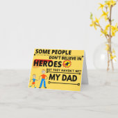 MEIN VATER MEINE HERO-FALSCHE Grußkarte Karte (Gelbe Blume)
