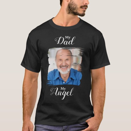 Mein Vater My Angel Custom Foto Memorandum T-Shirt (Vorderseite)