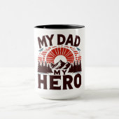 Mein Vater My Hero - Mountain Sunset Tasse (Zentrum)