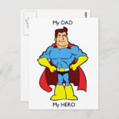 Mein Vater My Hero SuperHero Postkarte (Vorne/Hinten)
