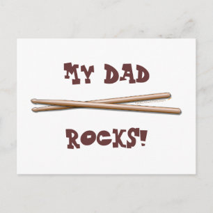 Mein Vater Rocks Drumsticks für Drummer Pater Postkarte