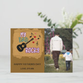 Mein Vater Rocks - Foto-Karte des Vaters Karte (Stehend Vorderseite)