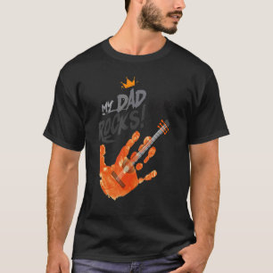 Mein Vater Rocks Handdruckkunstwerk - Tag der Väte T-Shirt