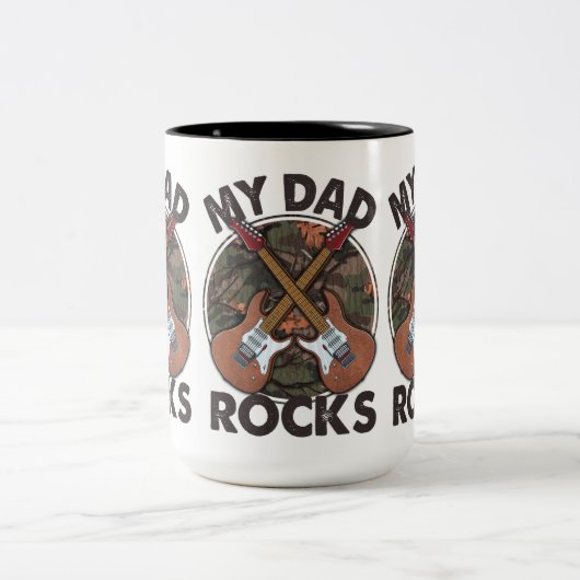 Mein Vater Rocks Zweifarbige Tasse (Mittel)