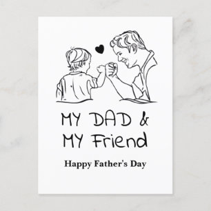 Mein Vater und mein Freund ich glücklich Vatertag Feiertagspostkarte
