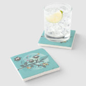 Mein verrücktes Eulenhaustier Steinuntersetzer (Seitenansicht)