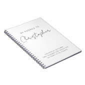 Mein Versprechen an ihn zeigt Minimalistische Eleg Notizblock (Rechte Seite)