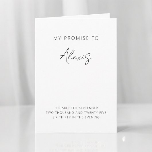 Mein Versprechen Minimalistische Elegante Moderne Einladung