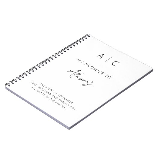 Mein Versprechen Minimalistische Elegante Moderne Notizblock (Linke Seite)
