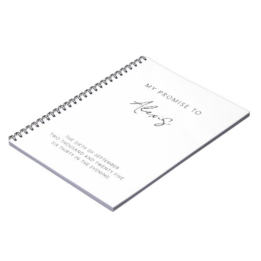 Mein Versprechen Minimalistische Elegante Moderne Notizblock (Linke Seite)