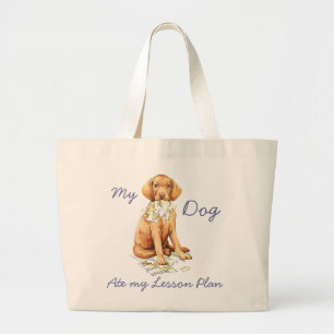 Mein Vizsla Ate mein Lektionsplan Jumbo Stoffbeutel