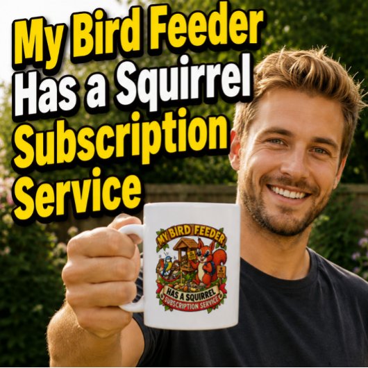 Mein Vogelfutterhaus hat ein Eichhörnchen Lustiger Kaffeetasse