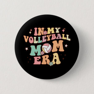 Mein Volleyball Mama Era Game Day Niedlich Retro V Button