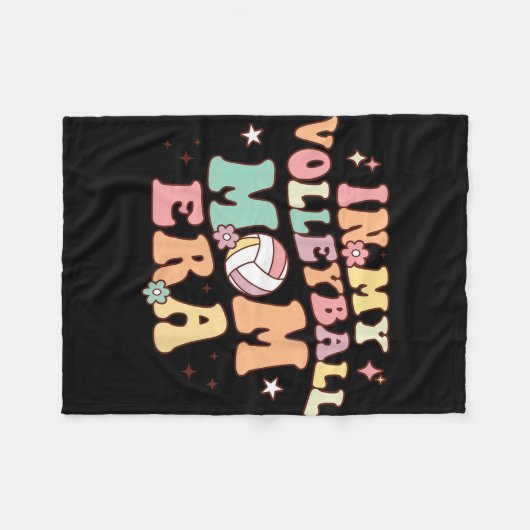 Mein Volleyball Mama Era Game Day Niedlich Retro V Fleecedecke (Vorderseite (Horizontal))