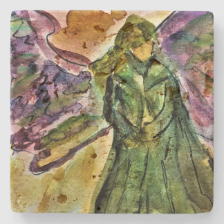 Mein Wächter Angel Travertine Fliese Steinuntersetzer