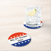 Mein Wahlthema 2024 Runder Pappuntersetzer (Vor Ort)