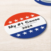 Mein Wahlthema 2024 Runder Pappuntersetzer (Angewinkelt)
