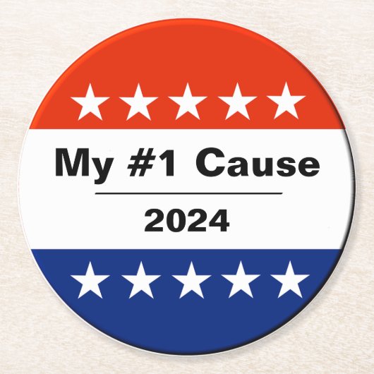 Mein Wahlthema 2024 Runder Pappuntersetzer (Vorderseite)