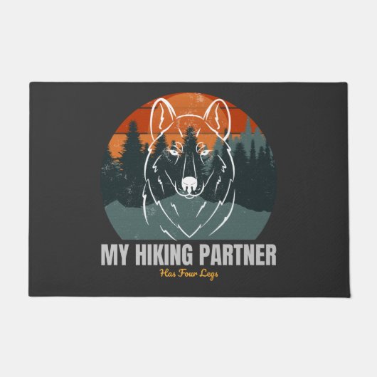 Mein Wanderpartner hat vier Beine Fußmatte (Vorderseite)