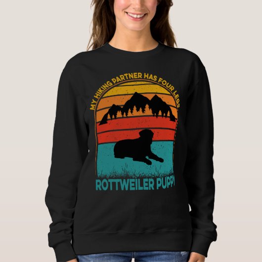Mein Wanderpartner hat vier Beine Rottweiler Welpe Sweatshirt (Vorderseite)