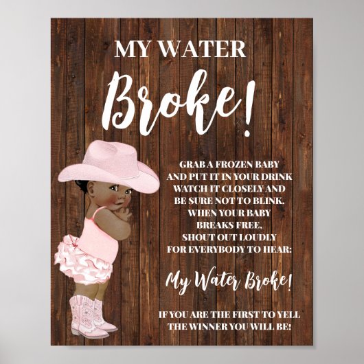 Mein Wasser Broke OM Cowgirl Baby Duschgel Spielze Poster (Vorne)