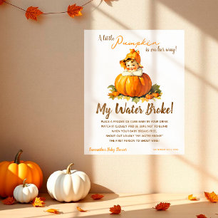 Mein Wasser Broke Spiel Baby Dusche Mädchen Pumpki Poster