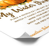 Mein Wasser Broke Spiel Baby Dusche Mädchen Pumpki Poster (Ecke)