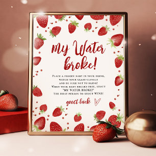 Mein Wasser Broke Wasserfarbe Erdbeeren Duschzeich Poster
