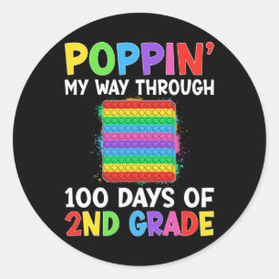Mein Weg durch 100 Tage Schule Kinder der zweiten Runder Aufkleber