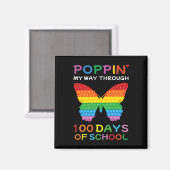 Mein Weg durch 100 Tage Schulschmetterlingsmädchen Magnet (Vorderseite/Rückseite)